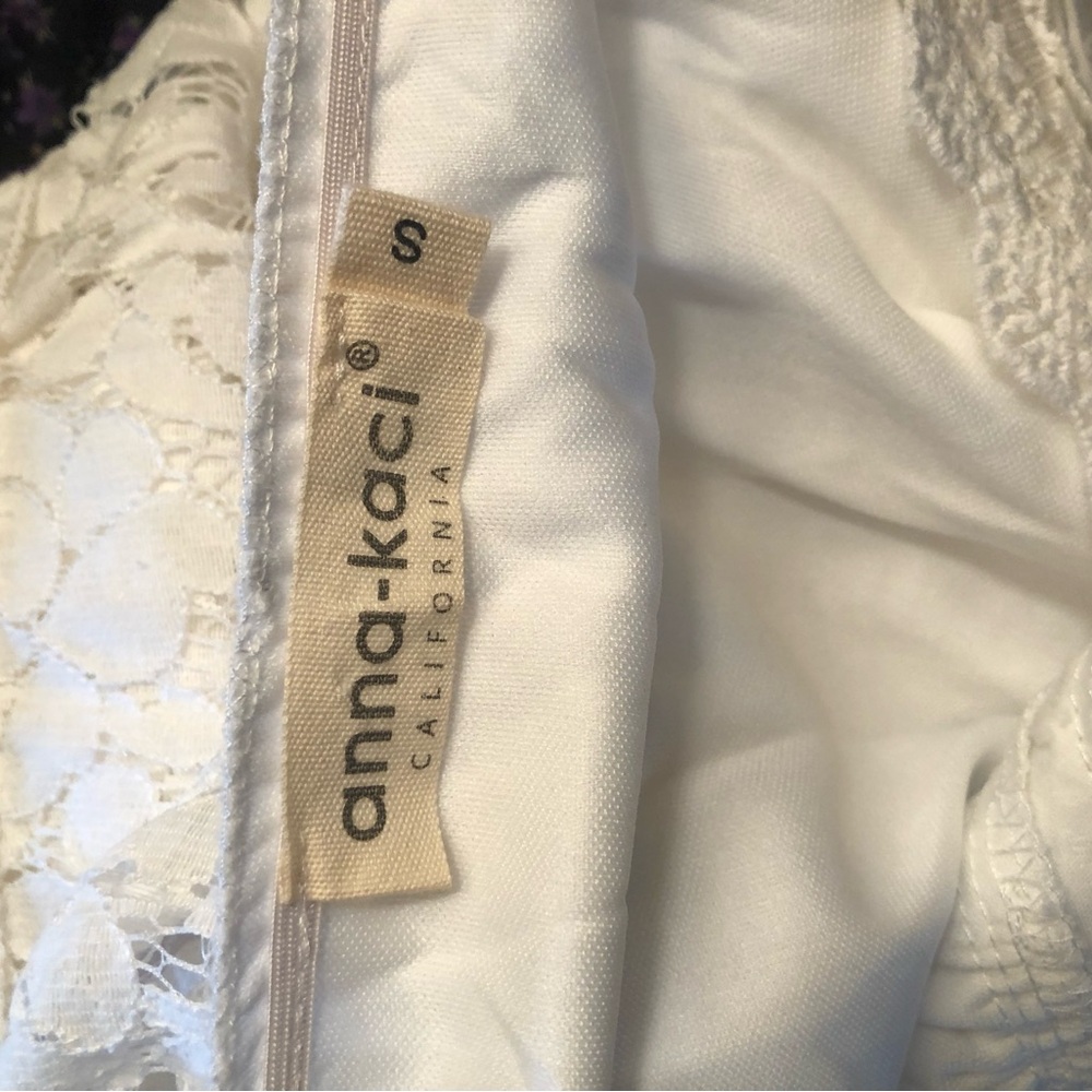 White Peasant Lace Dress by Anna Kaci Wedding - Picture 13 of 14